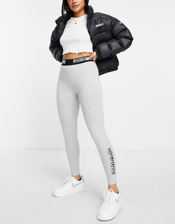 Napapijri Box Leggings In Light Gray-grey
