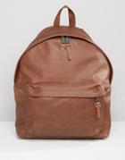 Eastpak Padded Pak'r Leather Backpack - Brown