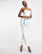 Femme Luxe Bandeau Tube Body-conscious Midaxi Dress In White