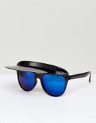 Asos Flip Top Visor Sunglasses - Black