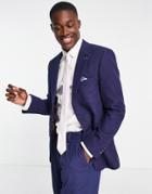 Harry Brown Tweed Suit Jacket In Navy