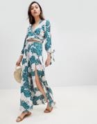 Influence Beach Two-piece Side Split Beach Skirt - Green
