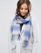 Royal Speyside 100% Cashmere Gingham Check Scarf - Blue