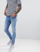 Jefferson Light Blue Ripped Jeans - Blue