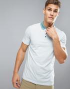 Ted Baker Golf Polo In Print With Contrast Collar - Green