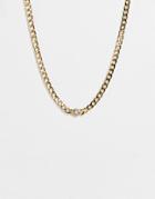 Asos Design Necklace With Crystal In Gold Tone