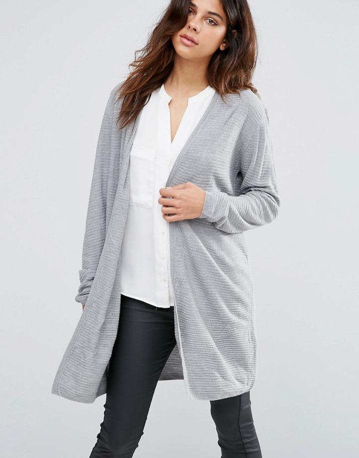 Jdy Longline Cardigan - Gray