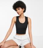 Asos 4505 Tall Icon Active Tank Top In Rib-black