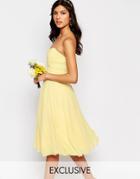 Tfnc Wedding Prom Midi Dress - Pastel Yellow