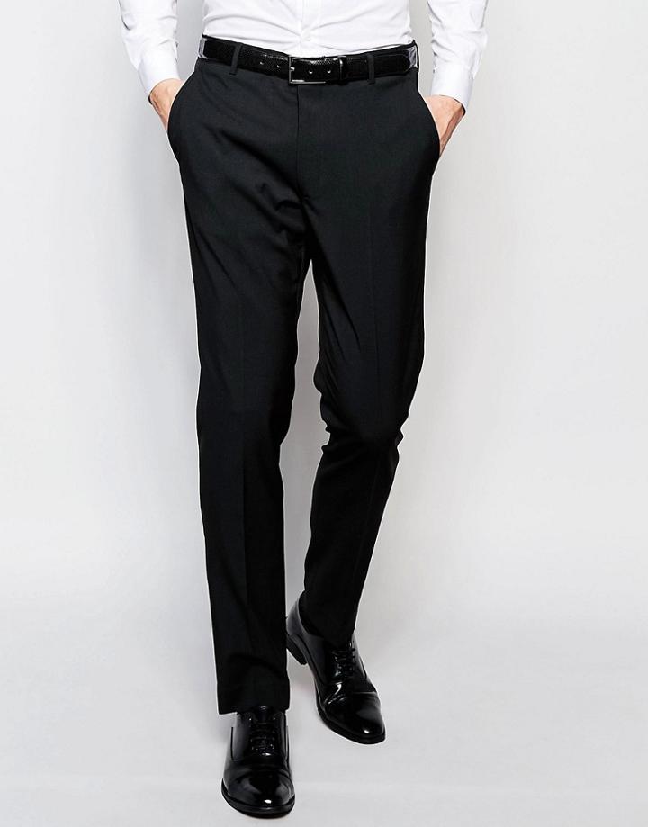 Asos Skinny Tuxedo Suit Pants In Black - Black
