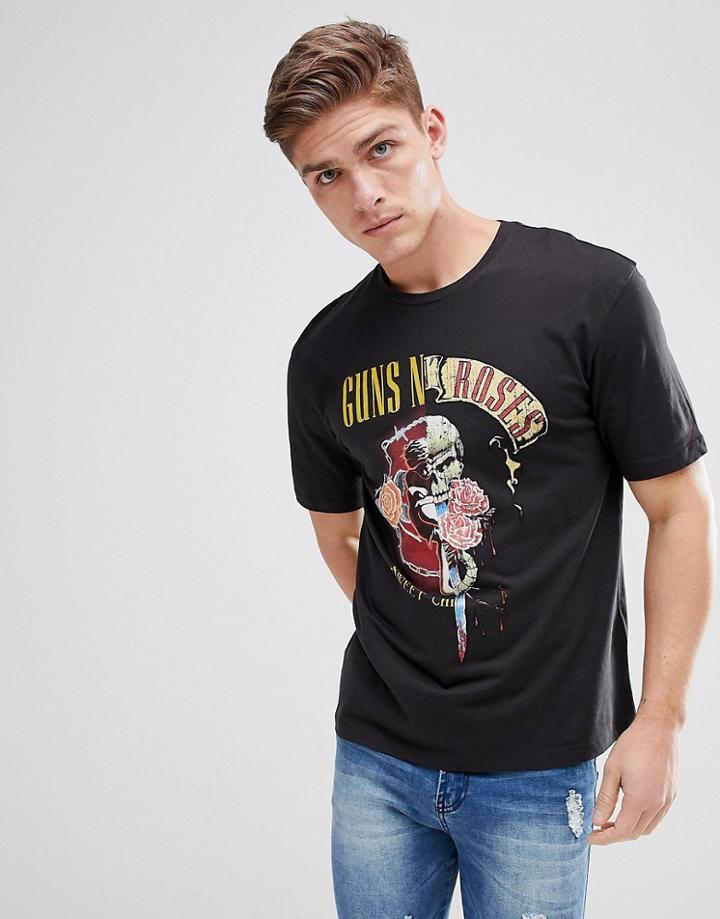 Jack & Jones Originals T-shirt With Splice Band Prints - Black