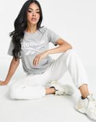 Reebok Identity Logo T-shirt In Gray
