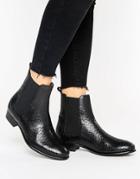 H By Hudson Leather Flat Chelsea Boot - Black