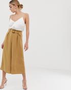 Lipsy Belted Cropped Pants - Tan