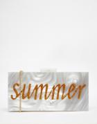 Nali Summer Acrylic Clutch Bag - Pearly