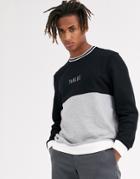 Parlez Vang Embroidered Color Block Sweatshirt In Gray
