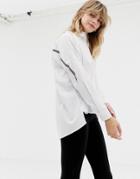 Only Side Stripe Oversized Shirt-white