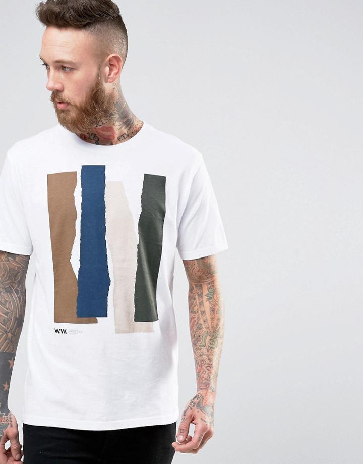 Wood Wood Ww Rip Logo T-shirt - White