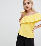 Vero Moda Petite Frill One Shoulder Top - Yellow