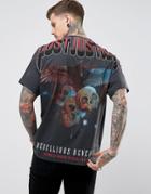 Asos Super Oversized T-shirt With Lost Justice Skull Back Print - Gray