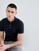 Tommy Jeans Pique Polo Shirt In Black - Black