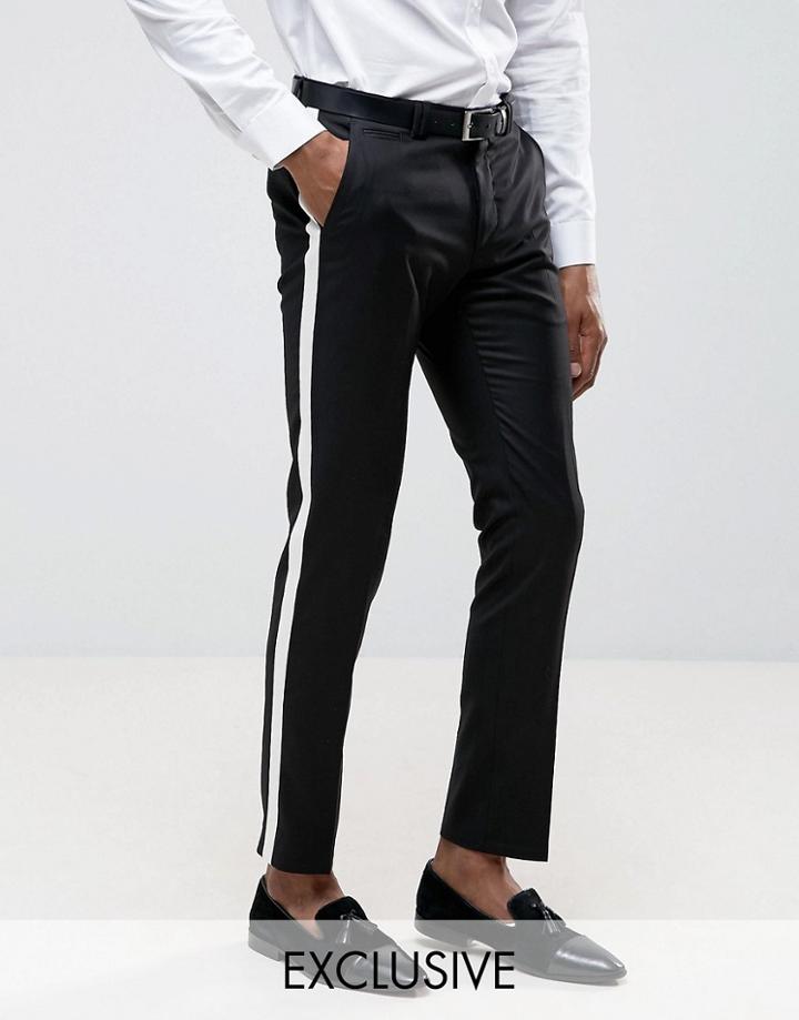 Noak Skinny Pant With Stripe - Black