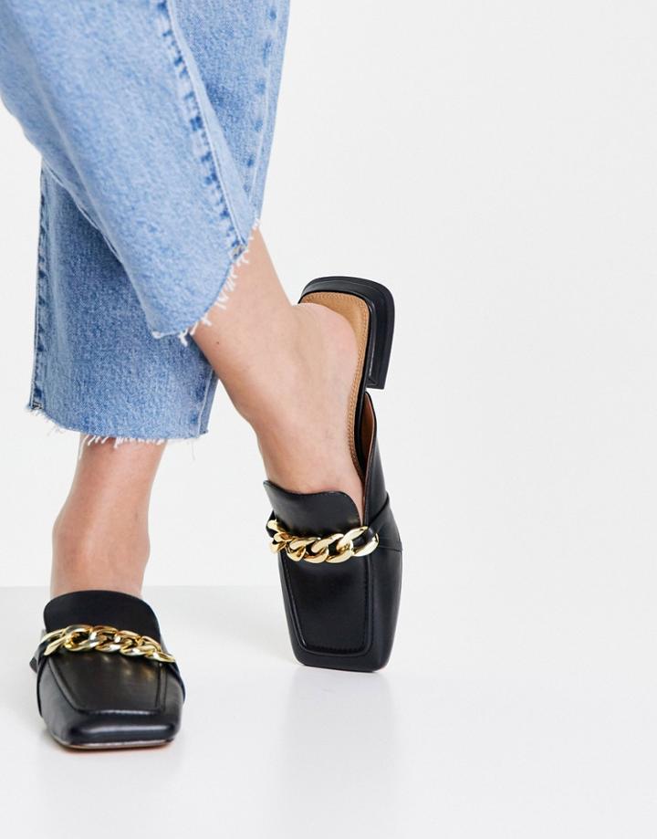 Topshop Lamara Chain Loafer Mules In Black