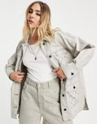 Topshop Lightweight Jacket With Quilt Detail - Part Of A Set-neutral