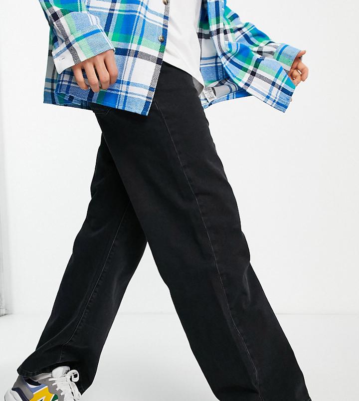 Collusion X008 Rigid Flare Jeans In Washed Black