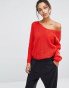 Suncoo Knitted Sweater - Red