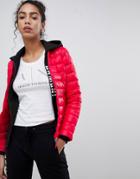 Armani Exchange Fitted Downs Padded Jacket - Red