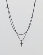 Designb Cross Necklace In Black Exclusive To Asos - Black