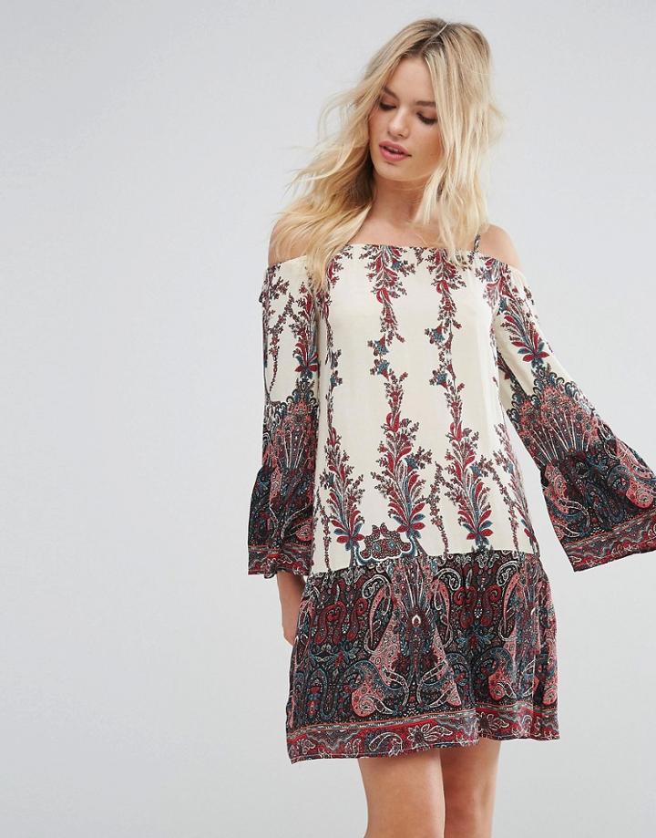 Rage Cold Shoulder Printed Dress - Multi