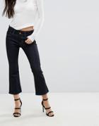 Diesel Vhenu Mid Rise Ruffle Waist Kick Flare Jean With Raw Hem - Blue