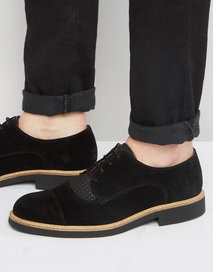 Selected Homme Noah Suede Lace Up Shoes - Black