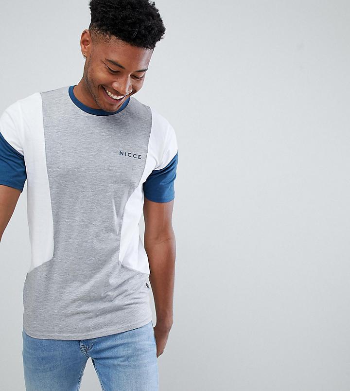 Nicce Paneled T-shirt In Gray Exclusive To Asos - Gray