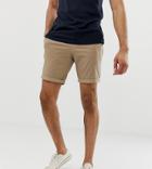 Asos Design Tall Slim Chino Shorts In Stone