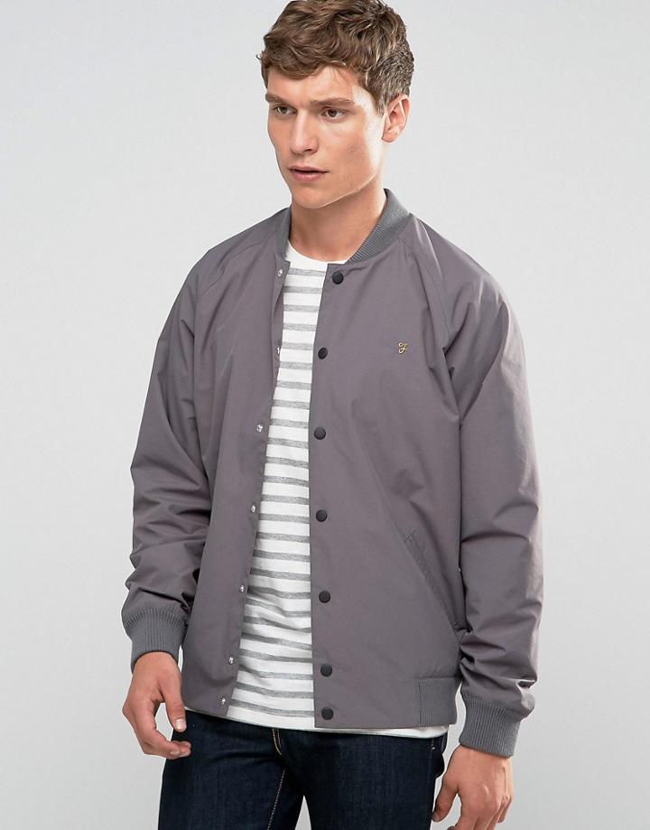 Farah Nylon Bomber In Gray - Gray