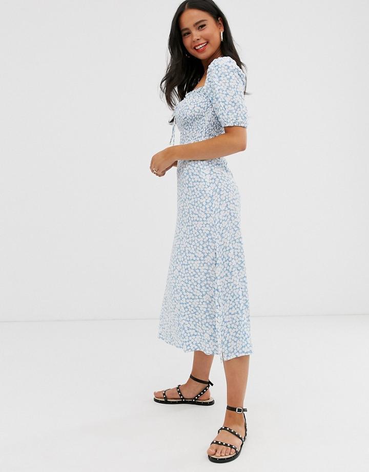 Faithfull Majorelle Ditsy Polka Dot Midi Dress - Blue