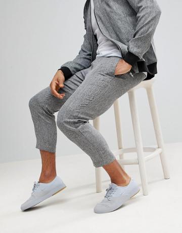 Boohooman Cropped Joggers In Gray Marl - Gray