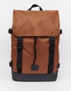 Asos Backpack In Brown Nylon - Brown