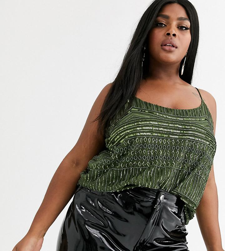 Asos Design Curve Beaded Cami-no Color
