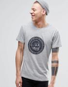 Cheap Monday Standard T-shirt Skull Cracked Gray Melange - Gray Melange