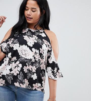 Nvme Floral Cold Shoulder Top - Multi