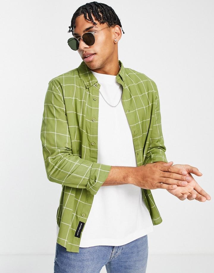 Native Youth Check Shirt In Green