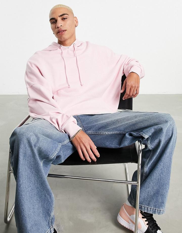 Asos Design Super Oversized Hoodie In Pastel Pink