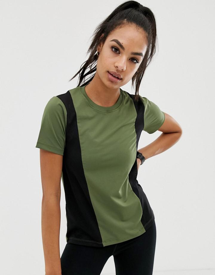 Asos 4505 T-shirt With Panel Detail - Pink
