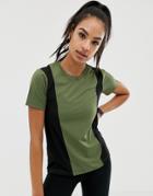 Asos 4505 T-shirt With Panel Detail - Pink