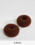 Asos Basics Pack Of 2 Bun Holders - Brown