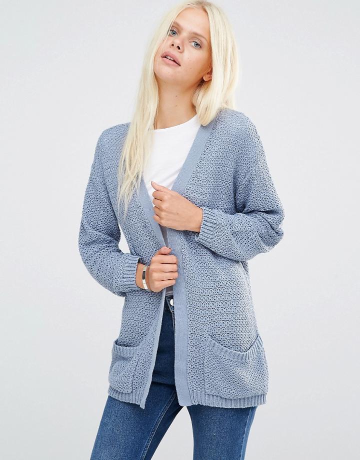 B.young Mica Structure Knit Cardigan - Blue